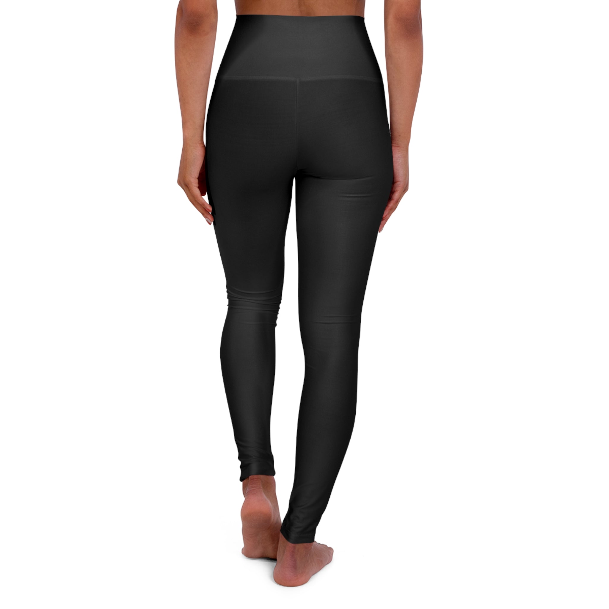High-Waist Yoga Leggings — Black Athletic Leggings with Pink Claw Accent